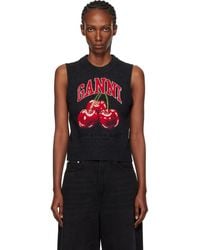 Ganni - Graphic Wool Sweater Vest - Lyst