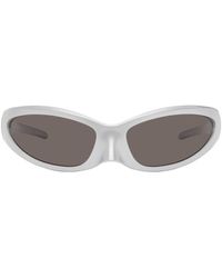 Balenciaga - Silver Skin Cat Sunglasses - Lyst
