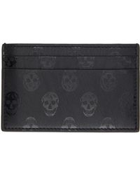 Alexander McQueen Studded Skull Leather Card Holder in Black for 