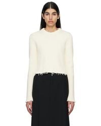 MM6 by Maison Martin Margiela - オフホワイト カットアウト セーター - Lyst