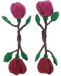 Chopova Lowena - Boucles d'oreilles rose es exclusives à ssense - Lyst