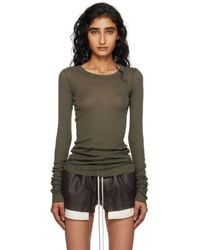 Rick Owens - カーキ Concordians Mini Rib Ls Tシャツ - Lyst