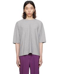 Homme Plissé Issey Miyake - T-shirt release-t basic gris - Lyst