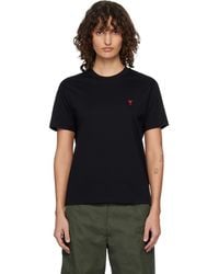 Ami Paris - T-Shirt Noir À Logo Ami De Cœur - Lyst