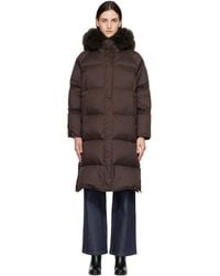 Yves Salomon - Waterproof Technical Lambswool Trim Long Down Jacket - Lyst