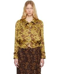 Dries Van Noten - Khaki Jacquard Bomber Jacket - Lyst