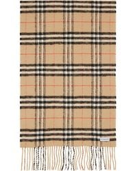 Burberry - Check Wool Cashmere Scarf - Lyst