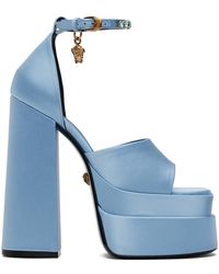 Versace - Medusa Aevitas Embellished Satin Platform Pumps - Lyst