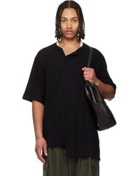 Yohji Yamamoto - Paneled Short Sleeve Henley - Lyst