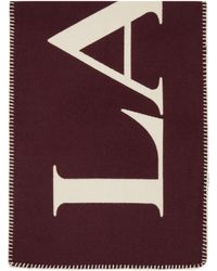 Lanvin - Burgundy & Off-white Logo Scarf - Lyst