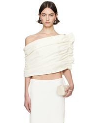 Colleen Allen - Ssense Exclusive Bridal Capsule Velvet Shawl Top - Lyst