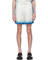 CASABLANCA - ホワイト＆ブルー 'Casa Way' Skate シルク ショートパンツ - Lyst