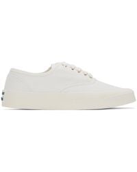 Maison Kitsuné - White Canvas Laced Sneakers - Lyst