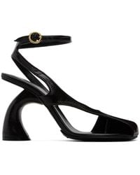 Dries Van Noten - ブラウン パテント ヒールサンダル - Lyst