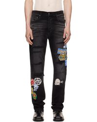Amiri  ブラック クリスタル デストロイ ジーンズ メンズ Amiri ブラック クリスタル デストロイ ジーンズ ブラック | Lyst
