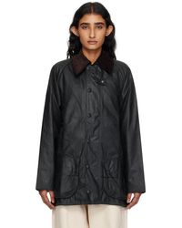 Barbour - Blouson Beaufort Vert En Coton Ciré - Lyst