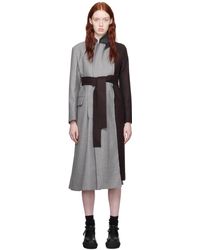 Sacai - Trench gris à rayures - Lyst