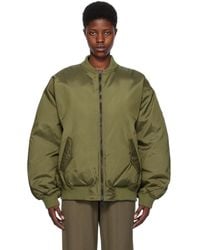 Wardrobe NYC - Khaki Reversible Down Bomber Jacket - Lyst