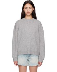 Anine Bing - Pull Lee Gris À Col Ras Du Cou - Lyst
