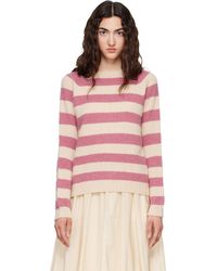 Weekend by Maxmara - Pull Ghiacci Rose Et Blanc Cassé - Lyst