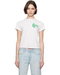 RE/DONE - T-Shirt Blanc À Image À Logo - Lyst