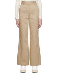 Palm Angels - Beige Reversed Waistband Trousers - Lyst