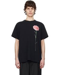Simone Rocha - T-Shirt À Manches Courtes Noir À Image D'Œillet Imprimée - Lyst