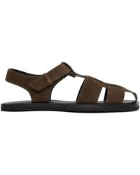 The Row - Brown Fisherman Sandals - Lyst