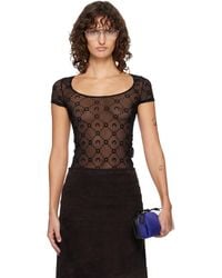 Marine Serre - Recycled Mesh Flock Open Neck T-Shirt - Lyst
