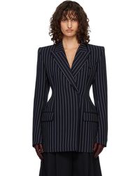 Mugler - Pinstripe Hourglass Blazer - Lyst