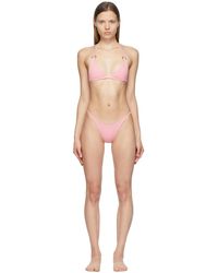 Louisa Ballou Ssense Exclusive Mini Ring Triangle Bikini - Pink