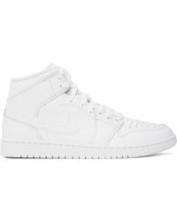 Nike - Baskets Mi-Montantes Air Jordan 1 Blanches - Lyst