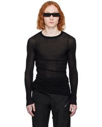 Rick Owens - T-shirt à manches longues noir à col ras du cou - Lyst