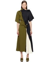 Bottega Veneta - Khaki Fluid Viscose Piercing Maxi Dress - Lyst
