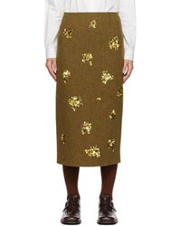 ShuShu/Tong - Sequin Floral Applique Midi Skirt - Lyst