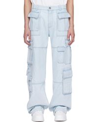 Versace - Paneled Denim Cargo Pants - Lyst
