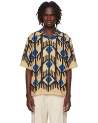 Commas - Geometric Print Silk Camp Collar Shirt - Lyst