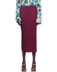 Pleats Please Issey Miyake - Jupe Midi Monthly Colors March Mauve - Lyst