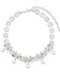 ShuShu/Tong - Silver Bow Pearl Chain Necklace - Lyst