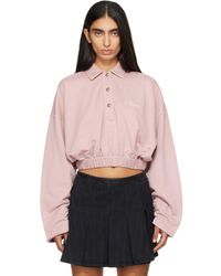 Palm Angels - Palm Sway Cropped Long Sleeve Polo - Lyst
