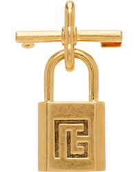 Balmain - Broche Pusle En Laiton À Breloque De Cadenas - Lyst