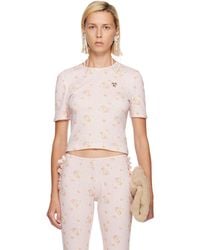 Simone Rocha - Cropped Pointelle T-Shirt - Lyst