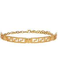 Versace - Bracelet doré à méduse et à motif à clé grecque - Lyst