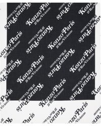 KENZO - Écharpe noir et blanc à motif à logo - Lyst