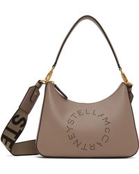 Stella McCartney - Taupe Logo Small Shoulder Bag - Lyst