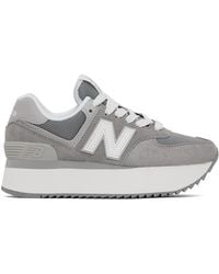 New Balance - Gray 574+ Sneakers - Lyst