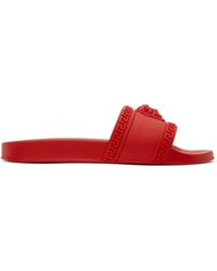 Versace - Sandales à enfiler rouges palazzo - Lyst