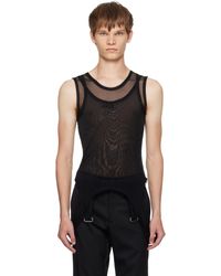 Mugler - ブラック Garter タンクトップ - Lyst