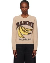 Ganni - Graphic Wool Sweater - Lyst
