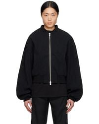 HELIOT EMIL - Stand Collar Bomber Jacket - Lyst